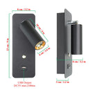 Axyaa 7W Indoor LED Wall Lamps with USB Charge, Modern Nordic Wall Light with Switch