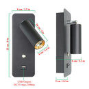 Axyaa Indoor 7W LED Wall Lamp with USB Charge and Switch