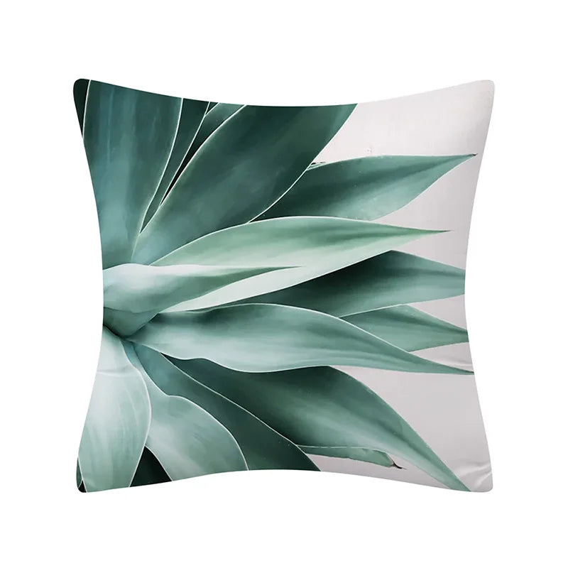 Axyaa Cactus Plant Pattern Pillow Cover Abstract Art Sofa Throw Decor Case