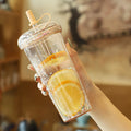 Axyaa Kawaii Bubble Tea Plastic Cup with Straw and Insulation