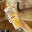 Axyaa Kawaii Bubble Tea Insulated Bottle with Straw: BPA-Free Sparkling Drinkware for Girls