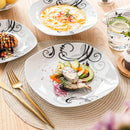 Axya Decal Pattern 18-Piece Porcelain Dinnerware Set, Kitchen Plate Set