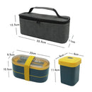 Axyaa Double Layer Lunch Box Set with Fork & Spoon, Microwave Safe Bento Container