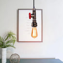 Axya Loft Industrial Iron Water Pipe Pendant Lamp - Retro E27 LED Hanging Light