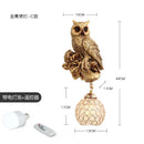 Axyaa Nordic Resin Wall Lamps - Squirrel Owl Light Fixtures for Kids' Room & Study