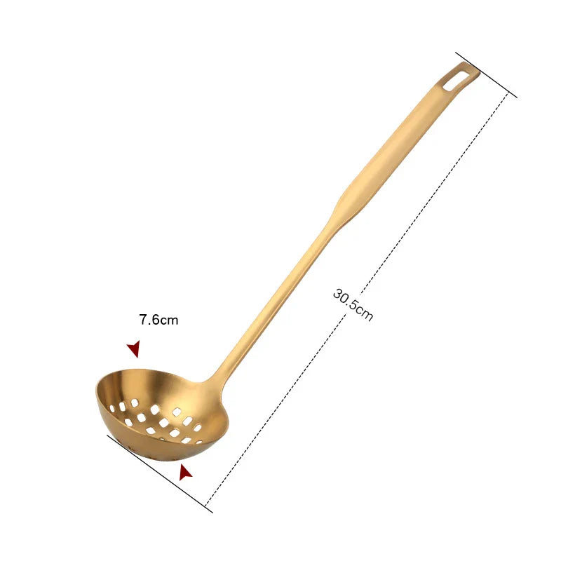 Axyaa 304 Stainless Steel Soup Spoon Colander Kitchen Utensil