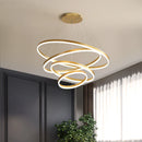 Axyaa Black LED Rings Circle Pendant Lamp for Modern Ceiling Lighting