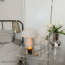 Axyaa Vintage Glass Mushroom Table Lamp: LED Desk Lamp for Living Room