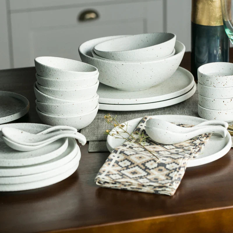 Axya Stoneware Dinner Set: Ceramic Dinnerware Sets for Restaurant Tableware