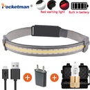 Axya 8000LM COB LED Headlamp with Red Warning Light