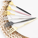 Stainless Steel Small Fork Set for Desserts and Fruits by Axyaa