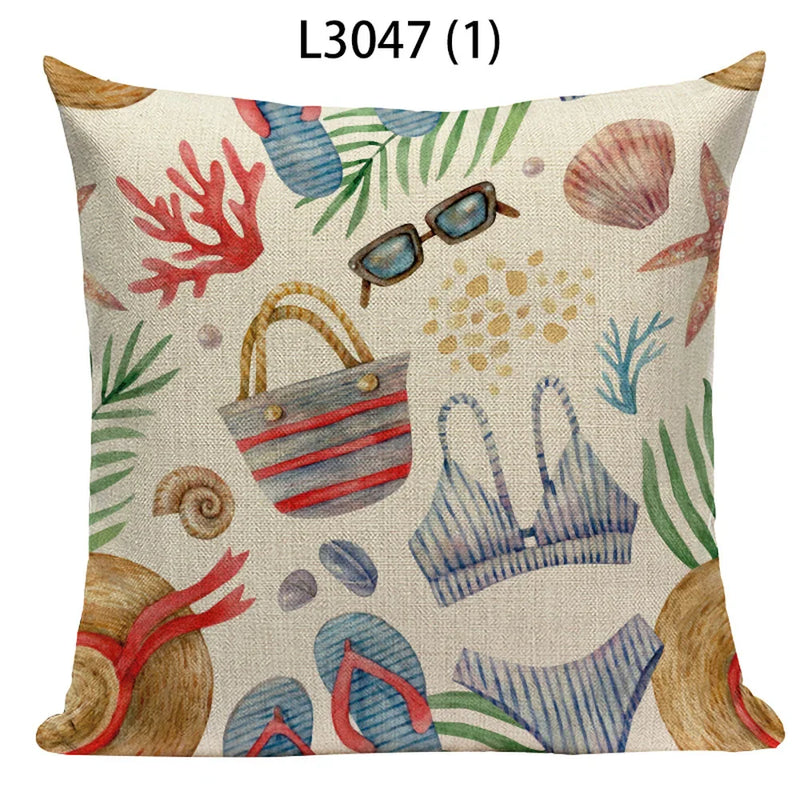 Axyaa Ocean Life Pillow Covers for Home Decor
