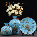 Axyaa European Ceramic Vase Set for Living Room Flower Arrangement