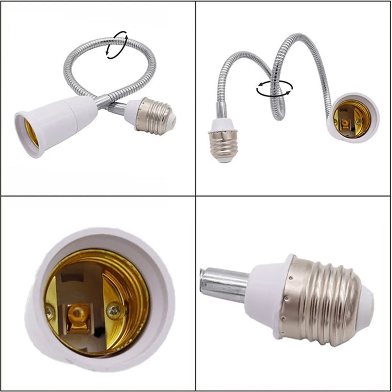 Axyaa Gooseneck E27 to E27 Base Extension Adapter - 2 Pack