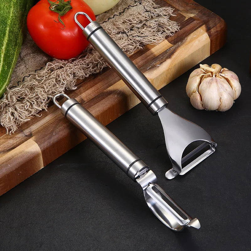 Axyaa Stainless Steel Dual-Use Peeler Apple Carrots Knife Fruit Cutter Scraper