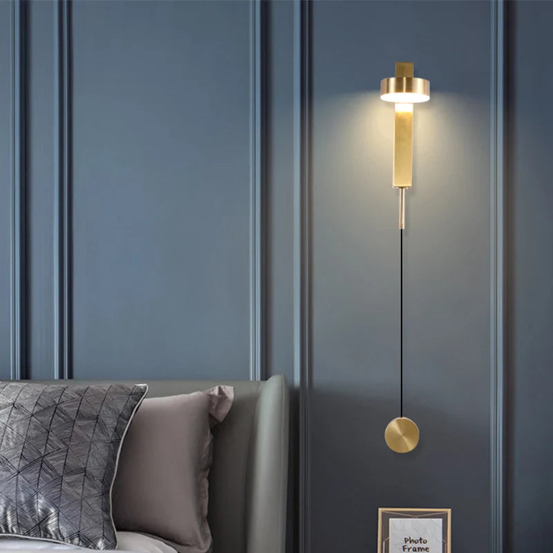 Axyaa Rotating LED Wall Lamp | Black Gold Indoor Lighting Fixture for Bedroom & Living Room