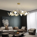 Axyaa Nordic Petal Chandelier: Modern Luxury Pendant Lamp for Elegant Living Room Decor