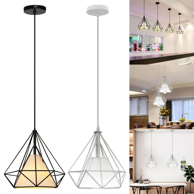Axyaa Retro Metal Industrial Pendant Light - Modern Minimalist Nordic Loft Cage Lamp