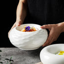 Axya White Ceramic Round Bowl for Hotel & Restaurant Tableware