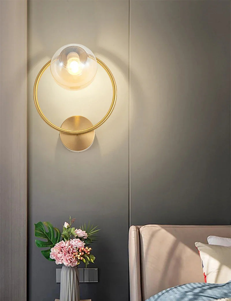 Axyaa Black Brass Wall Lamp: Nordic Post-modern Luxury Indoor LED Light