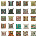 Axyaa Merry Christmas Decor Pillow Cover Set 45x45cm Linen Noel Cushion Cases