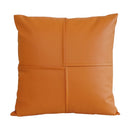Axyaa Faux Leather Cushion Cover 45x45cm Ivory Green Orange Brown Coral for Home Decor
