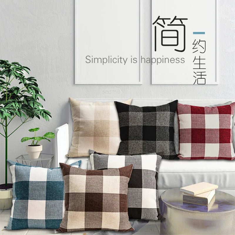 Axyaa Plaid Geometric Stripe Cushion Cover for Home Decor & Sofa Bed