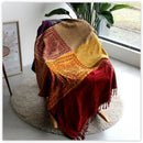 Axyaa Retro Patchwork Sofa Throw Blanket 220x260cm
