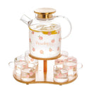 Axyaa Peach Glass Jug Kettle Set - Large Capacity Tea Maker & Juice Pitcher