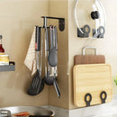 Axya Gold Metal Kitchen Shelf with 360° Rotation Hooks - Nordic Design