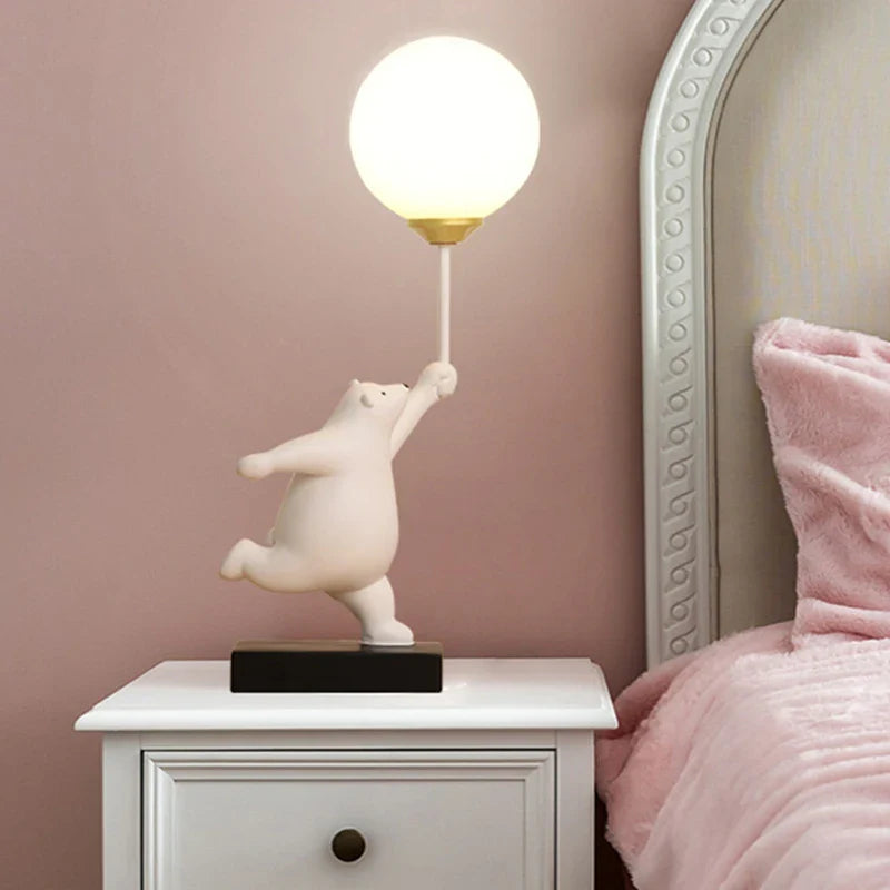 Axyaa Bear Moon Lamp with Cartoon Design and G9 Bulb