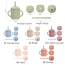 Axya Baby Straw Cup Set - Cartoon Panda Design, Silicone, Dual-use Feeding & Snack Container