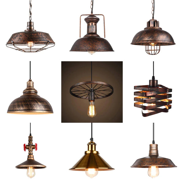 Axya Industrial Vintage Pendant LED Chandelier for Home Living Room Kitchen