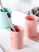 Axya Marble Pattern Ceramic Bathroom Set