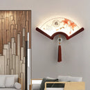 Axyaa Fan-shaped Wood LED Wall Lamp for Bedroom & Living Room