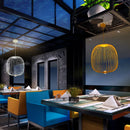 Axyaa Spokes Chandelier: Nordic Design LED Bird Cage Hanging Light for Home Decor