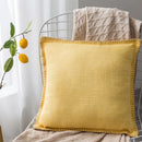 Axyaa Fringed Linen Cushion Cover - 45x45cm - Blue Grey Yellow Red Green