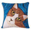 Axyaa Red Black Cat Print Cushion Cover 45X45CM for Home Decor