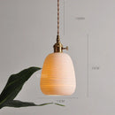 Axyaa Nordic White Ceramic LED Pendant Light with Knob Switch - Modern Copper Hanging Lamp