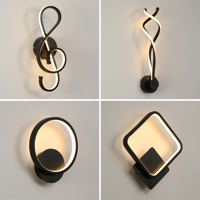 Axyaa Nordic Black & White Wall Lamp for Modern Indoor Decor