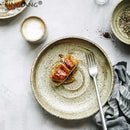 Axya Retro Matt Ceramic Dinner Plate Set Swallow Design for 2/4 People