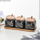 Axya Gold Marble Seasoning Set: Nordic Creative Ceramic Salt Shaker & Food Storage