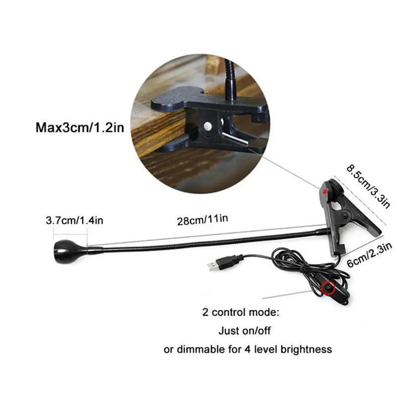 Axyaa LED Book Light: USB Powered Clip-On Desk Lamp for Reading and Travel