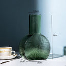 Axyaa Geometric Relief Glass Vase Hydroponics Flower Pots Desk Decor Floral Vases