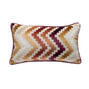 Axyaa Velvet Cushion Cover Zigzag Pattern Soft Pillow Cover in Grey Coffee Blue - 45x45cm/30x50cm/50x50cm