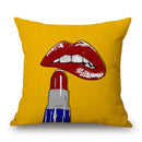 Axyaa Pop Art Lips Cushion Cover for Home Decor 45x45cm