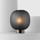 Axyaa Smoke Glass Table Lamp with E27 LED, Black or White Glass Shade