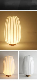 Axyaa Wooden LED Desk Lamp with Fabric Shade for Home Decoration