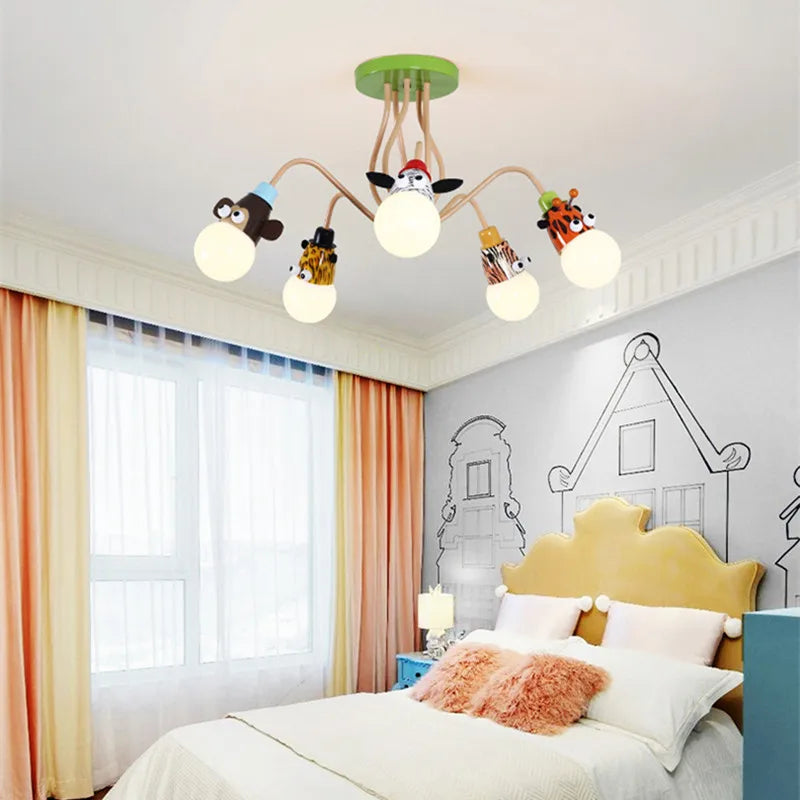 Axyaa Cartoon Animal LED Ceiling Light for Kids' Bedroom