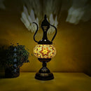 Axyaa Mediterranean Art Deco Turkish Mosaic Table Lamp - Handcrafted Glass Bed Light